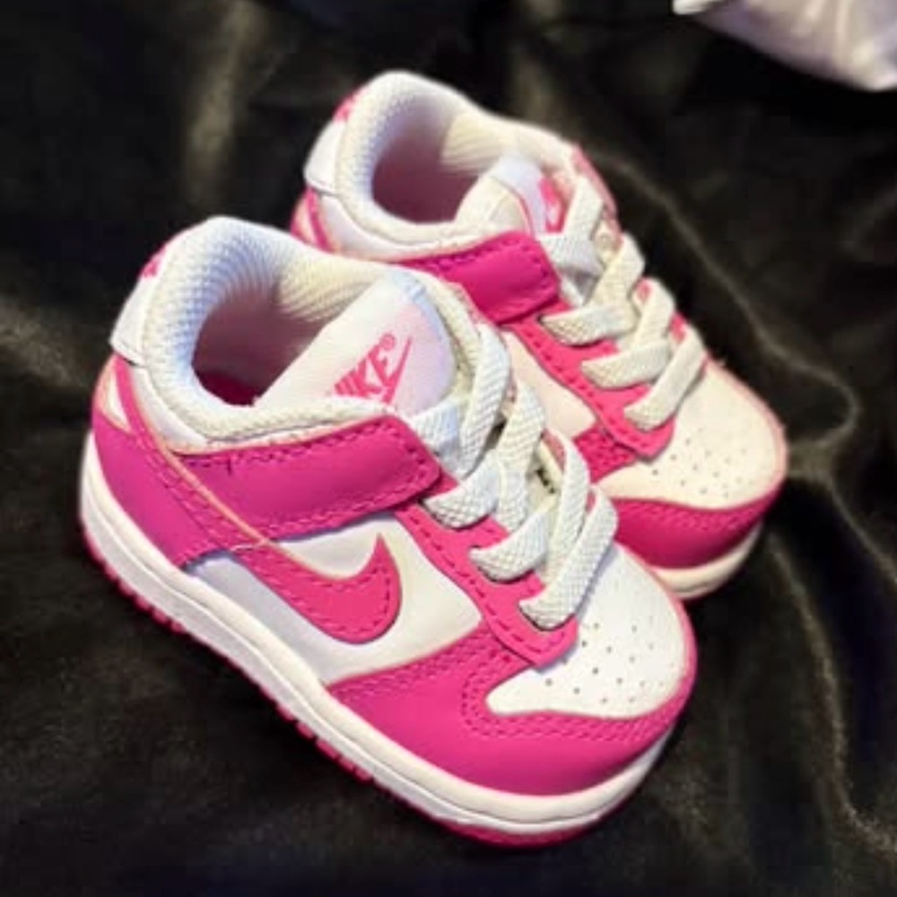 Pink baby Nike dunks size 2c